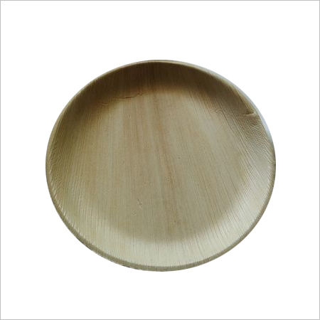 Brown Natural Areca Leaf Plate / Round / 8 Inch / Shallow