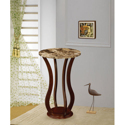 Cherry Round Marble Top Plant Stand