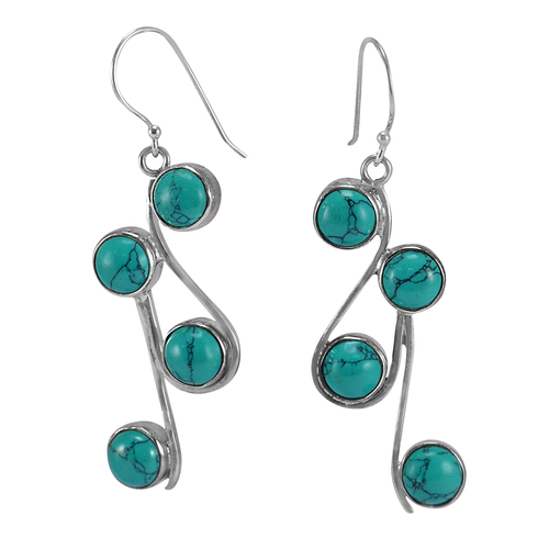Handmade Jewelry Manufacturer 925 Sterling Silver Fish-hook Dangle Earring With Wooden Jaipur Rajasthan India