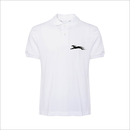 Cotton Mens White Collar T Shirt