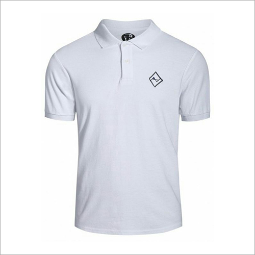 White Mens Customize Collar T Shirt