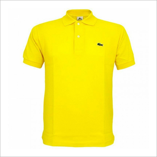 Yellow Mens Casual Collar T Shirt