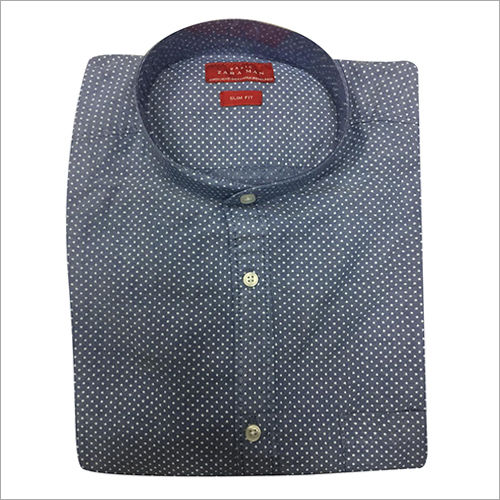 Mens Cotton Dotted Shirt Collar Style: Straight