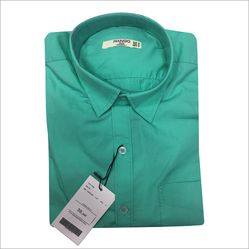 Mens Green Plain Shirt Gender: Male