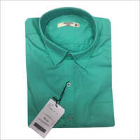 Mens Green Plain Shirt