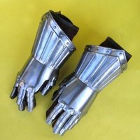 Knight Gothic Gauntlets - 18-gauge Mild Steel, 6 Inch, Silver | Multi-plated Articulated Design, Classical Roman Style, Outdoor Use