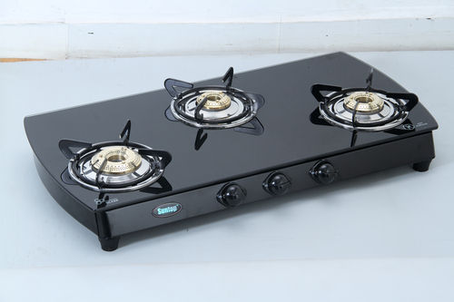 3 Burner Black Marble LPG Gas Stoves