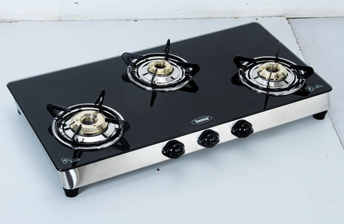 3 Burner Black Marble Top LPG Gas Stoves