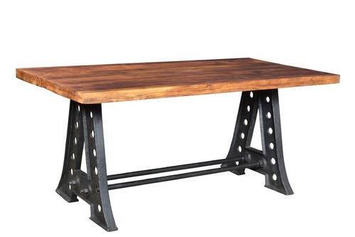 Handmade Modern Cast Iron Base Dining Table