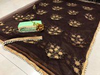 Net Embroidery Saree