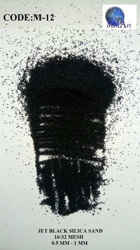 Dark jet Black color coated Silica Sand for industrial used / paint textur used silica sand