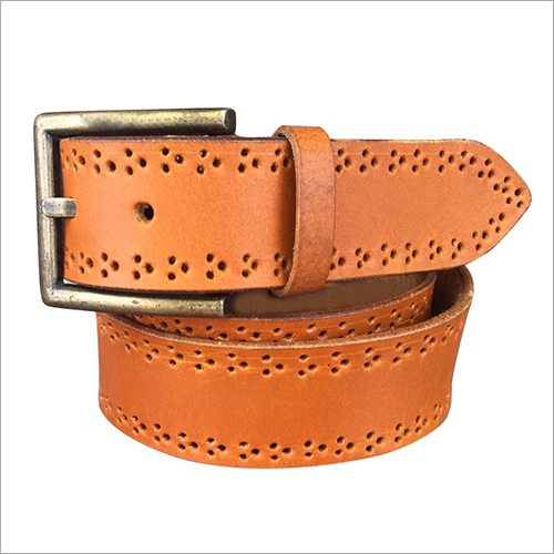 Mens Brown Leather Belt - Buckle Material: Steel