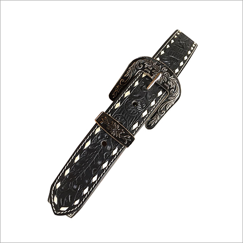 Steel Mens Black Leather Belt