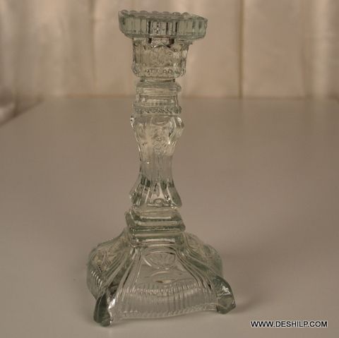 Glass Antique-style Pillar Candle Holder