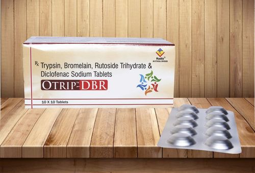 Trypsin 48 mg,Diclofenac Sodium 50 mg,Bromelain 90 mg & Rutoside 100 mg