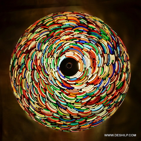 Bangle Mosaic Design Glass Ceiling Light