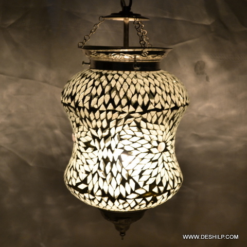 NoirLume Black & White Mosaic Wall Lamp