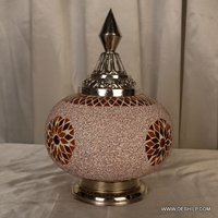 Red Glass Mosaic Table Lamp