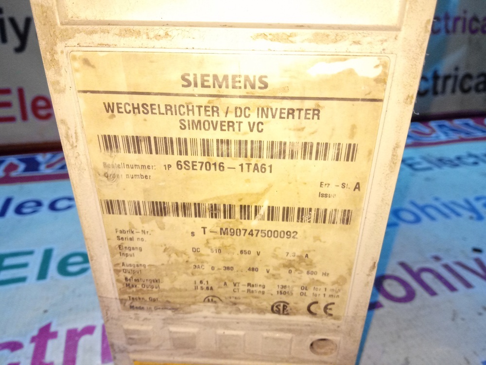SIEMENS SIMOVERT DRIVE 6SE7 016-1TA61