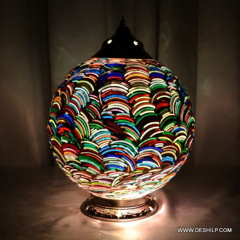 Multi Mosaic Glass Table Lamp