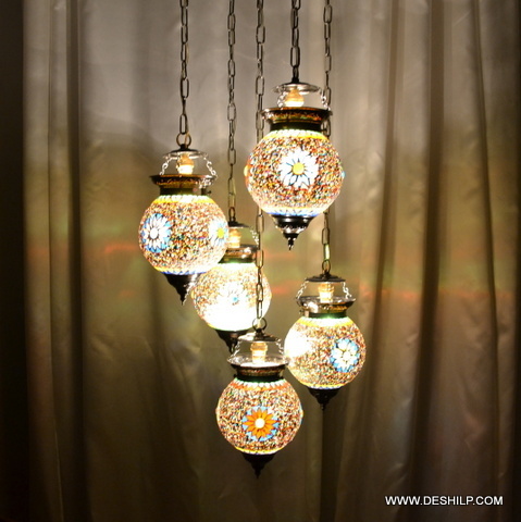 Multicolored rooftop Home Decor Beautiful Glass Wall Hanging