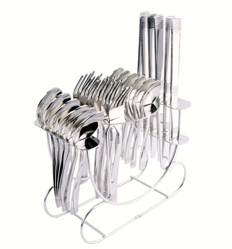 Lynex Stainless Steel Cutlery Set - 24 Pcs, Elegant Mirror Finish with Durable Thick Stems and Soft-Curved Edges