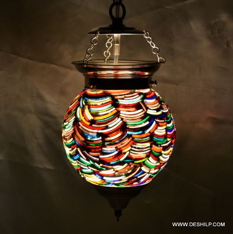 Multi Mosaic Glass Wall Hanging Lamp