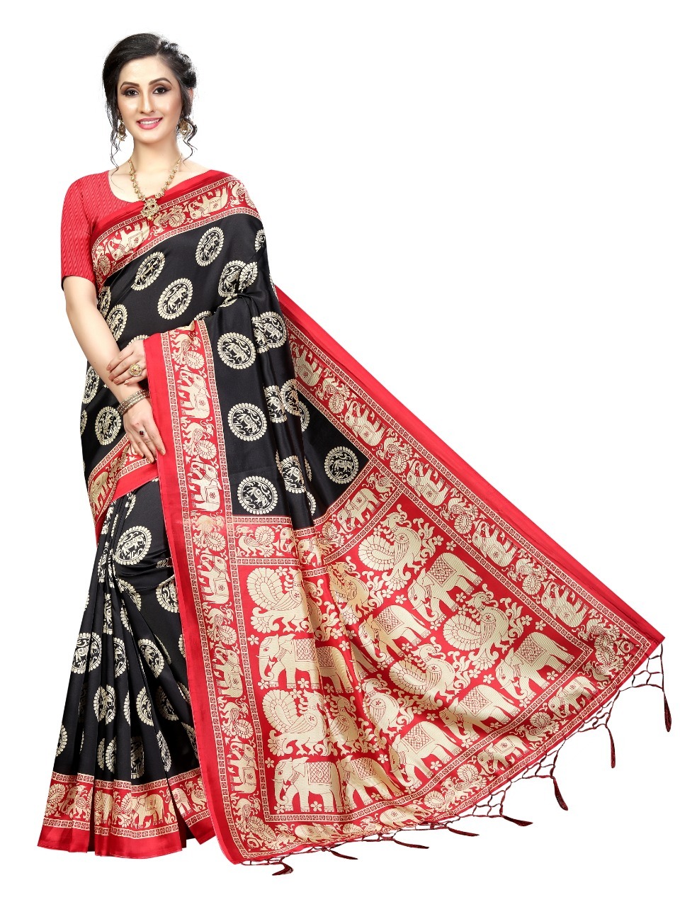 Beautiful Banarasi Type Saree With Silver Prints
