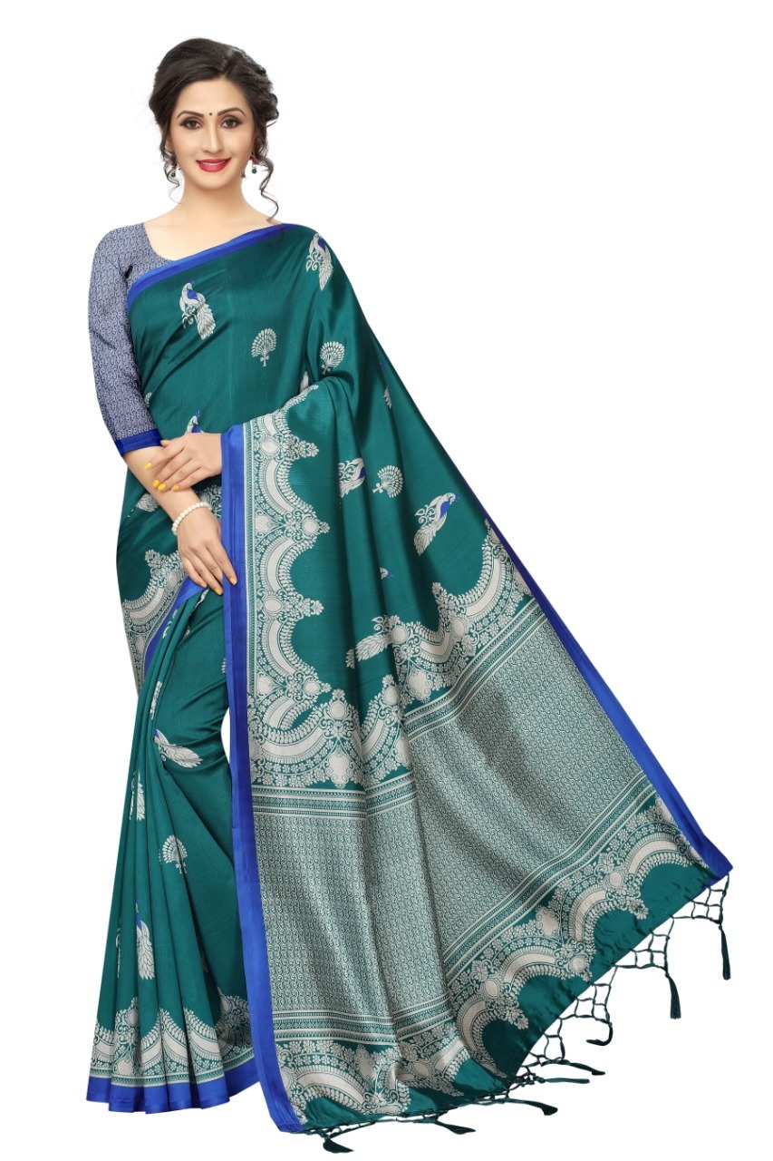 Beautiful Banarasi Type Saree With Silver Prints