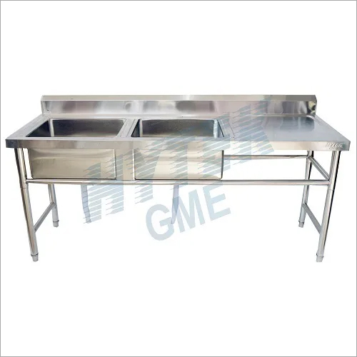 Double Sink With Side Table Application: Used In Commercial Kitchen