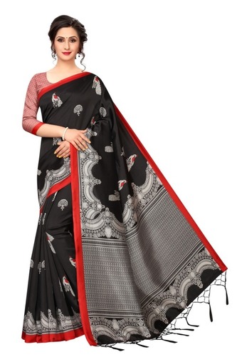 Beautiful Banarasi Type Saree With Silver prints