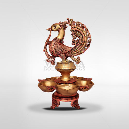 Brass Annam Lamp with Five Deepam