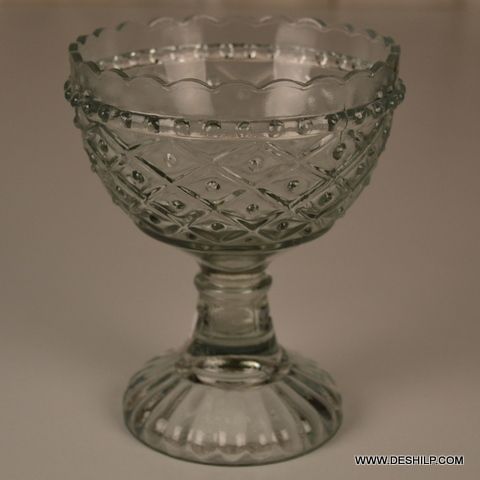 Ice Cup Shape Glass T Light Candle Holder