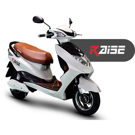 Okinawa Raise Scooter - White Lithium-ion Battery, Electric Motor | LED Headlight, Digital Cluster, Disc Brake, Punchy Performance