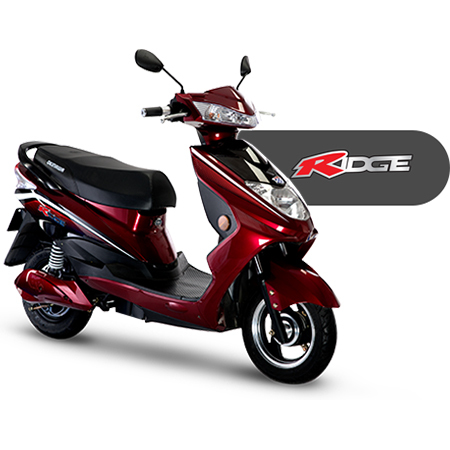 Okinawa Ridge Scooter - Burgundy Lithium-Ion Battery, 120 km Range | Electric Drive, Enhanced Comfort, Durable Design, Reliable Transport