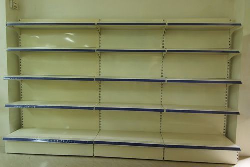 Retail Display Racks - Powder Coated, Different Sizes Available | High Load Capacity for Supermarkets, Elegant White Finish