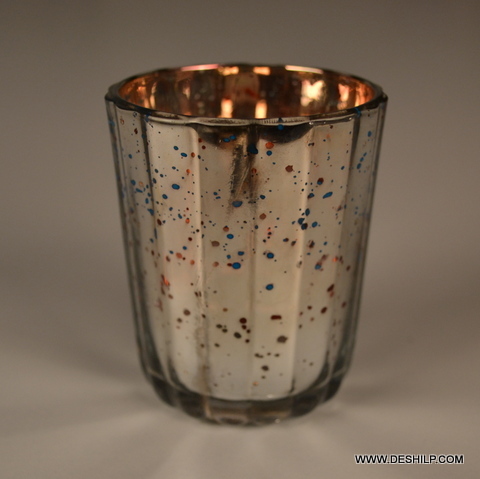 Silver Glass Candle Holder