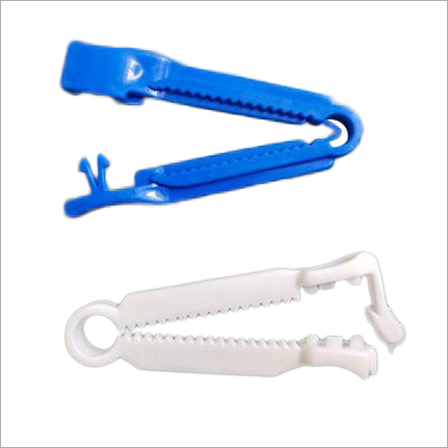 Blue & White Umbilical Plastic Cord Clamp
