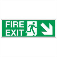 Fire Safety Signage - Pvc Rigid Sheet, 4" X 12" & 6" X 16" Sizes, Green Color | Industrial Application, 1 Year Warranty