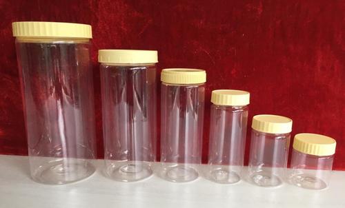 Transperent Cylindrical Pet Jar