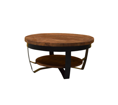 Mark Black Coffee Table - Wood and Wrought Iron Construction, 65x65x45 cm, Antique European Design, Handmade Artwork, Ideal Indoor Living Room Furniture