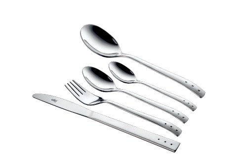 Shapes Triple Dot Stainless Steel Cutlery Set - 26 Pcs | Silver Finish, Elegant Design, Durable and Safe Edges
