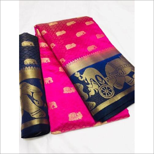 Kanjivaram Hathi Butta Saree With Jacquard Work