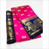 Multi Kanjivaram Hathi Butta Saree With Jacquard Work