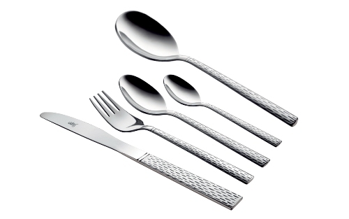 Silver Shapes Feast Cutlery Set With Serving Spoon 26 Pcs