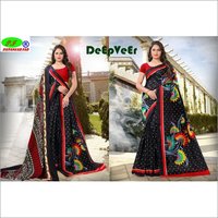 Mulit Kashmiri Cotton Saree With Printed Shawl