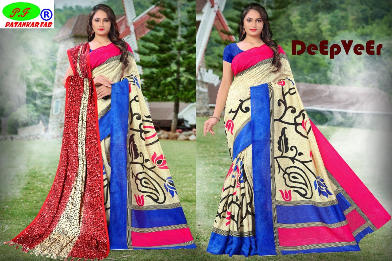 Kashmiri Cotton Saree With Printed Shawl
