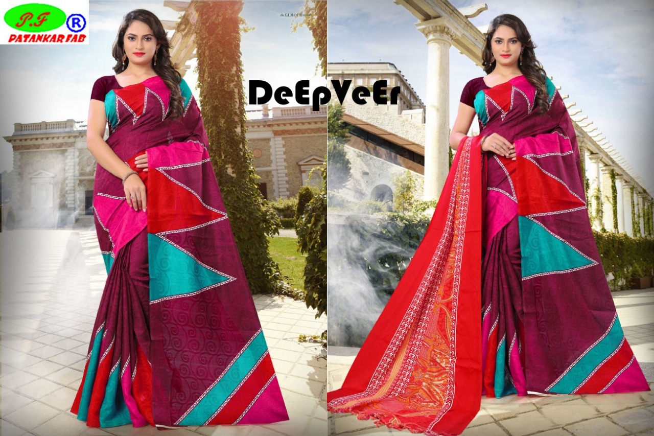 Kashmiri Cotton Saree With Printed Shawl