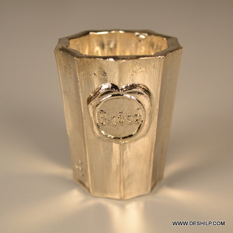 Glass Small T Light Candle Holder - Finishing: Silver