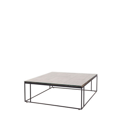 Handmade Dramatic Chess Large Coffee Table With Metal Base